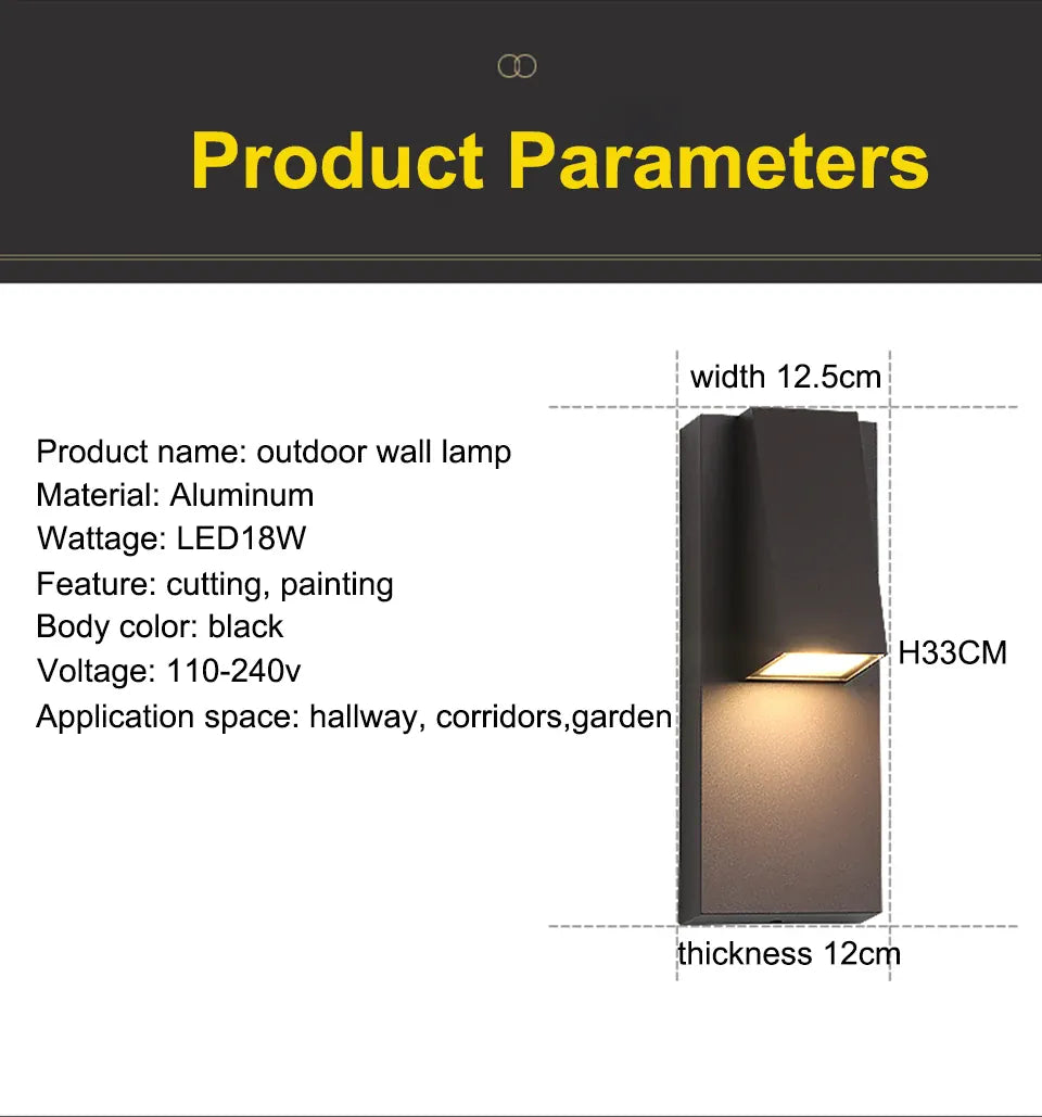 Verthara Premium Retro Black Outdoor LED Wall Sconce