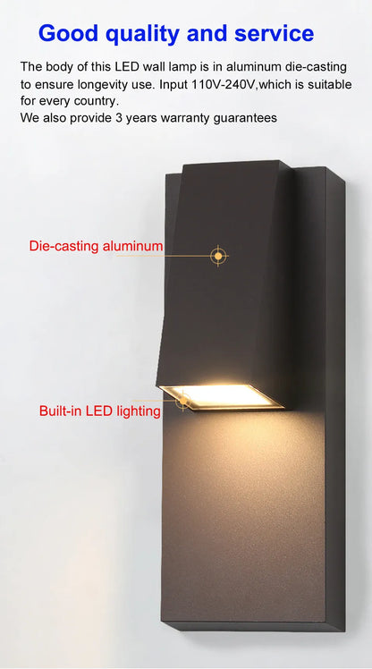 Verthara Premium Retro Black Outdoor LED Wall Sconce