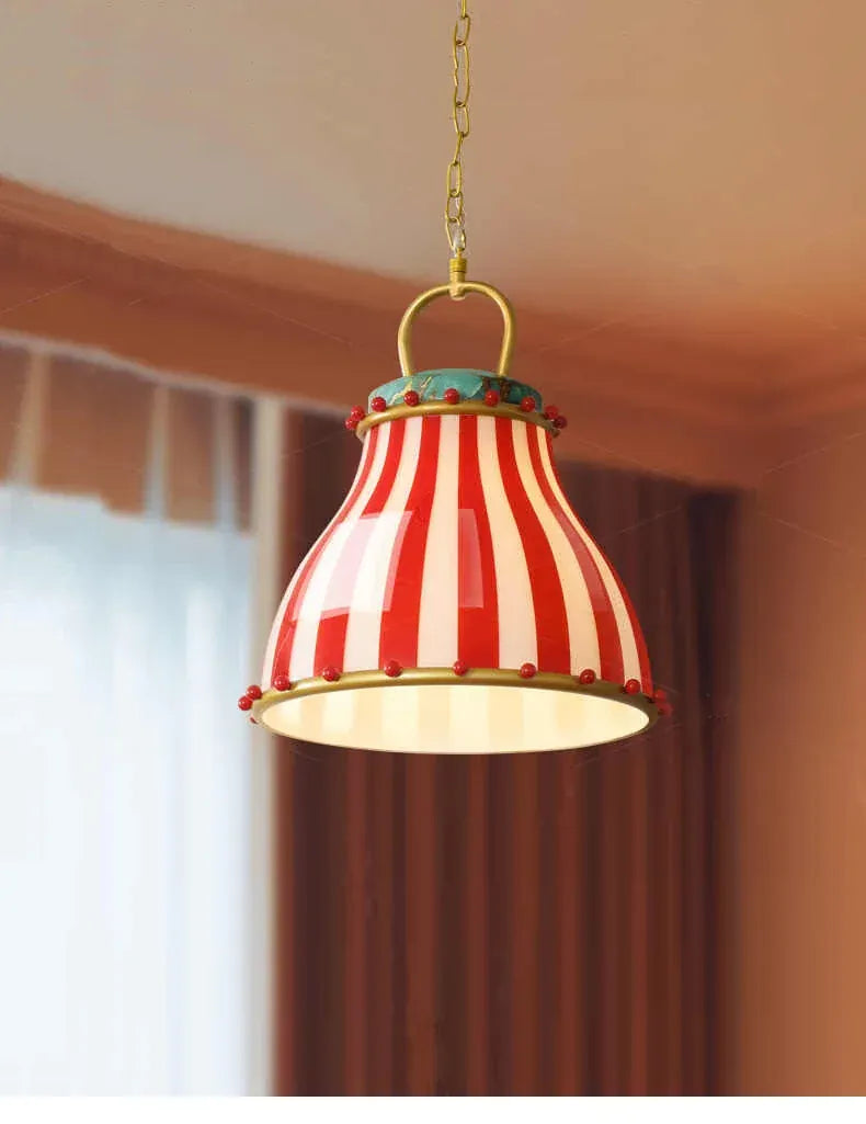 Verthara Premium Retro Candy Stripe Coloured Glass Pendant Light