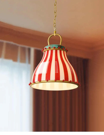 Verthara Premium Retro Candy Stripe Coloured Glass Pendant Light
