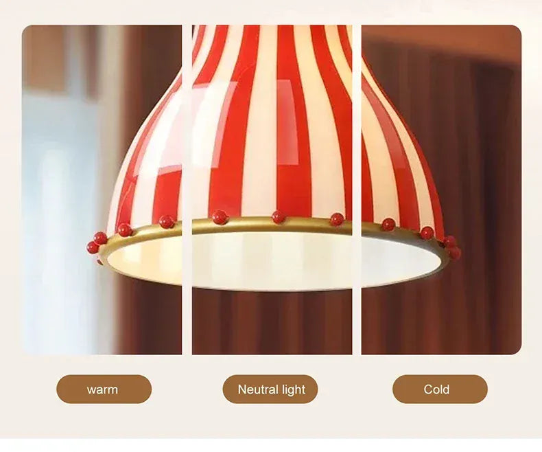 Verthara Premium Retro Candy Stripe Coloured Glass Pendant Light