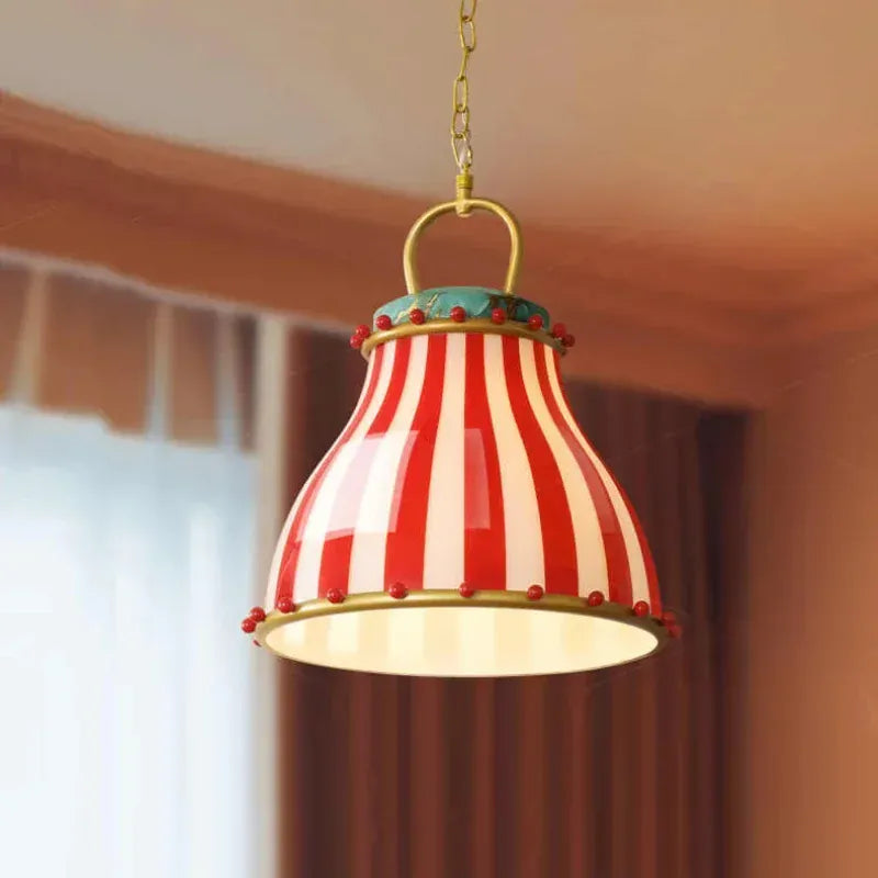 Verthara Premium Retro Candy Stripe Coloured Glass Pendant Light