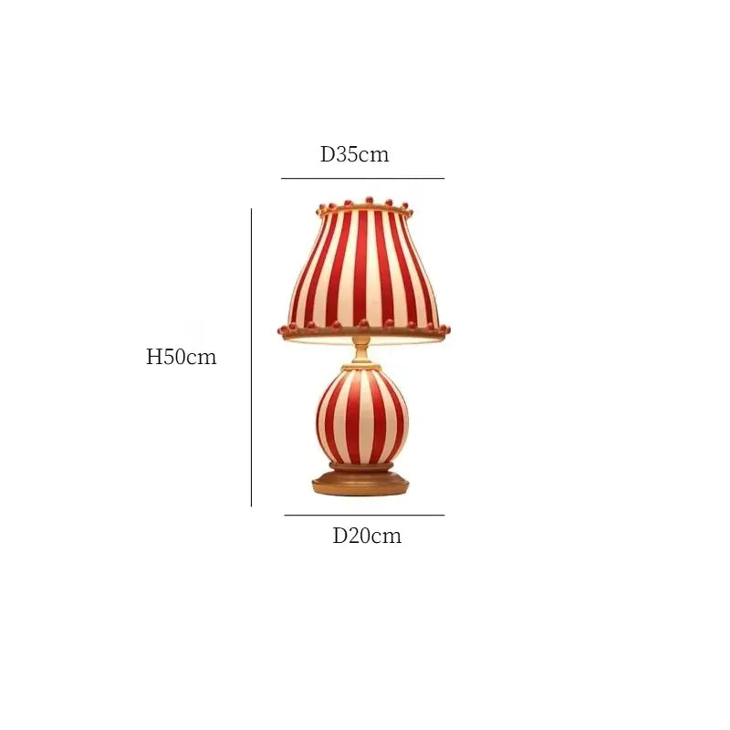 Verthara Premium Retro Candy Stripe Coloured Glass Pendant Light Table lamp / Cold White