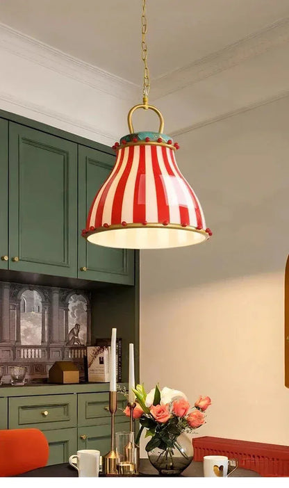 Verthara Premium Retro Candy Stripe Coloured Glass Pendant Light
