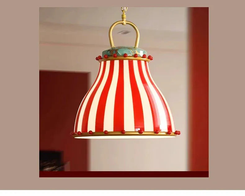 Verthara Premium Retro Candy Stripe Coloured Glass Pendant Light