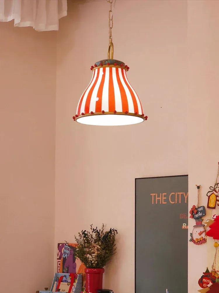 Verthara Premium Retro Candy Stripe Coloured Glass Pendant Light