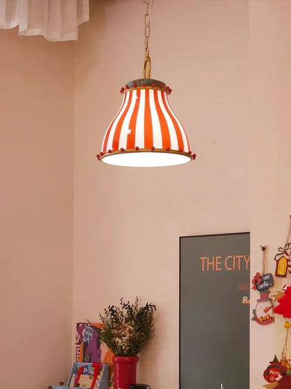 Verthara Premium Retro Candy Stripe Coloured Glass Pendant Light