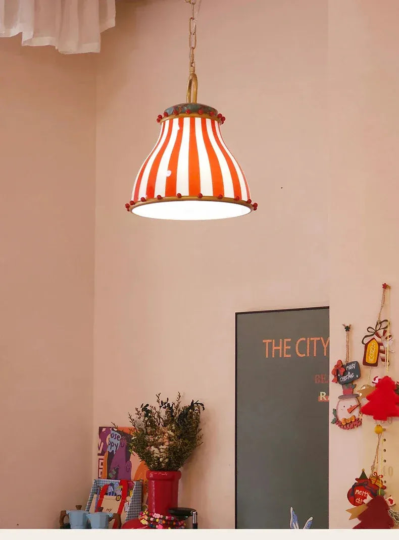 Verthara Premium Retro Candy Stripe Coloured Glass Pendant Light