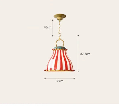 Verthara Premium Retro Candy Stripe Coloured Glass Pendant Light
