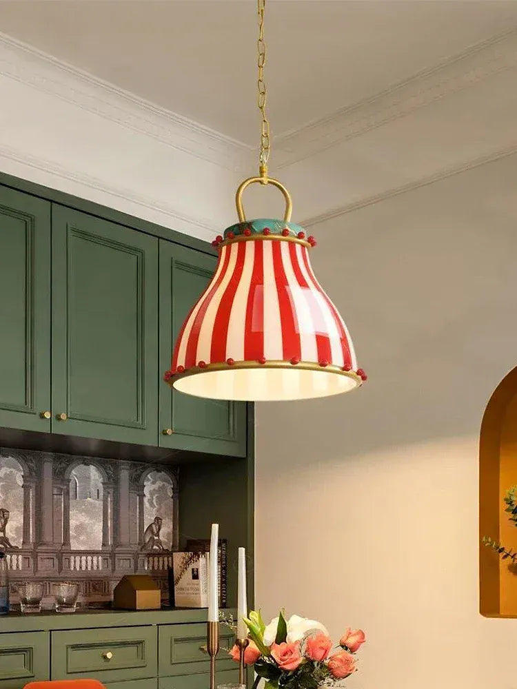 Verthara Premium Retro Candy Stripe Coloured Glass Pendant Light