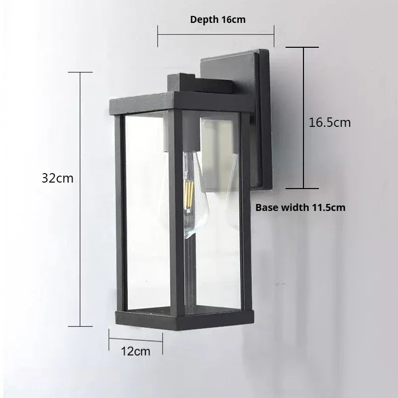 Verthara Premium Retro Exterior Wall Lantern warm white / Black no sensor