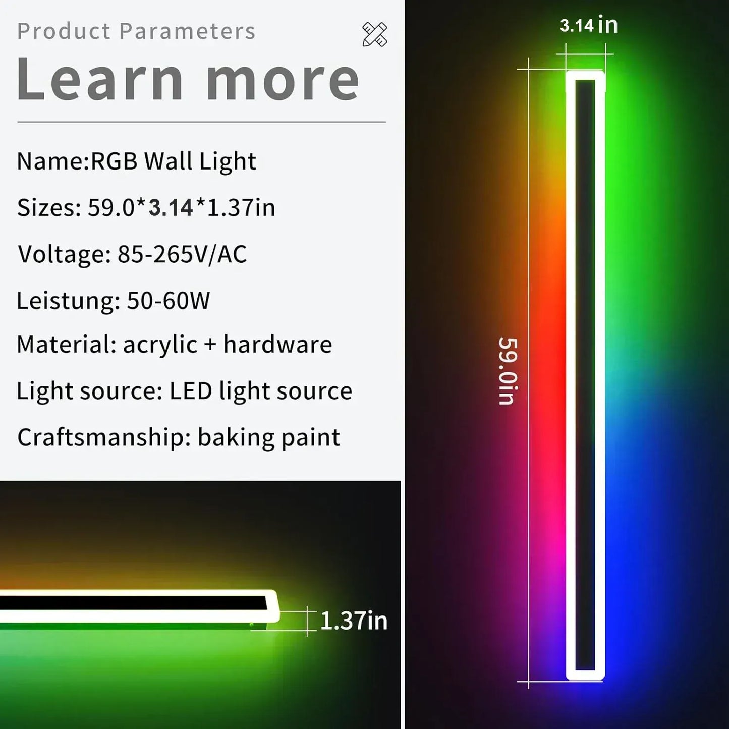 Verthara Premium RGB Dimmable Linear Outdoor Wall Light
