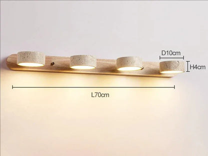 Verthara Premium Rotatable LED Bathroom Mirror Light with Natural Stone Design – Anti-Corrosion Wall Lamp for Elegant Grooming Warm White (2700-3500K) / 4 heads-log color