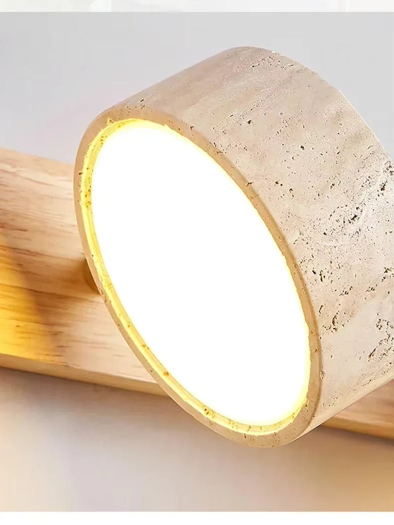 Verthara Premium Rotatable LED Bathroom Mirror Light with Natural Stone Design – Anti-Corrosion Wall Lamp for Elegant Grooming