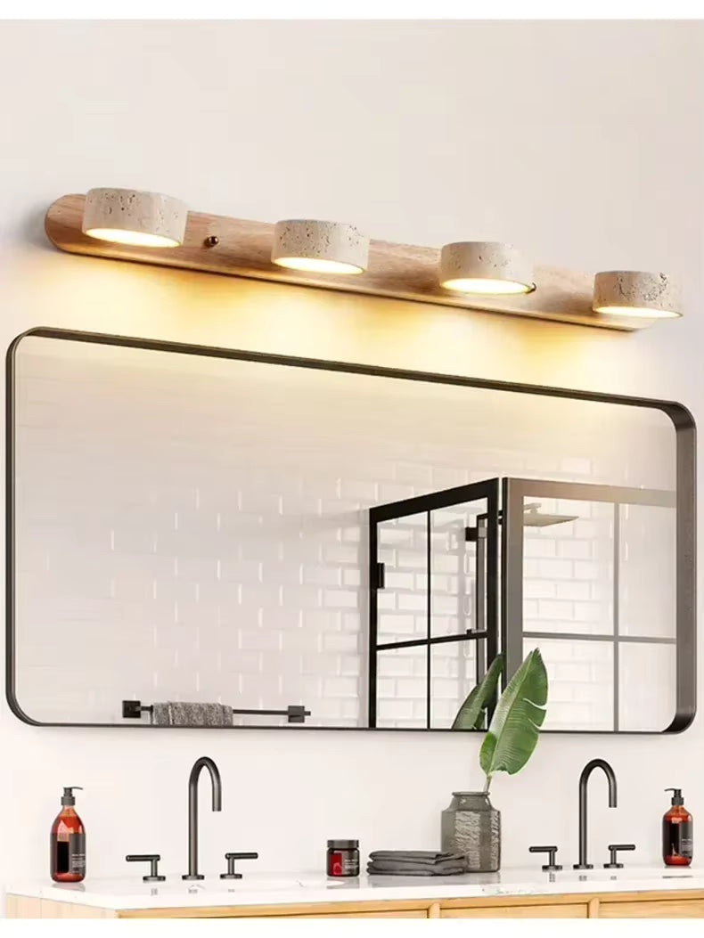 Verthara Premium Rotatable LED Bathroom Mirror Light with Natural Stone Design – Anti-Corrosion Wall Lamp for Elegant Grooming