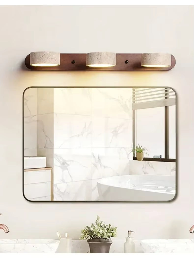 Verthara Premium Rotatable LED Bathroom Mirror Light with Natural Stone Design – Anti-Corrosion Wall Lamp for Elegant Grooming