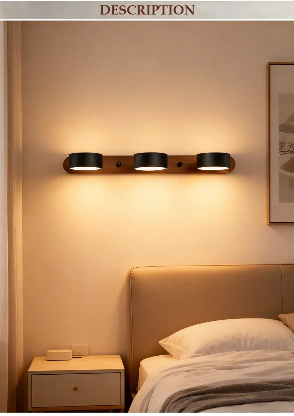 Verthara Premium Rotatable Travertine Stone Vanity Wall Light