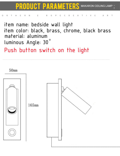 Verthara Premium Rotating Bedside Reading Wall Light