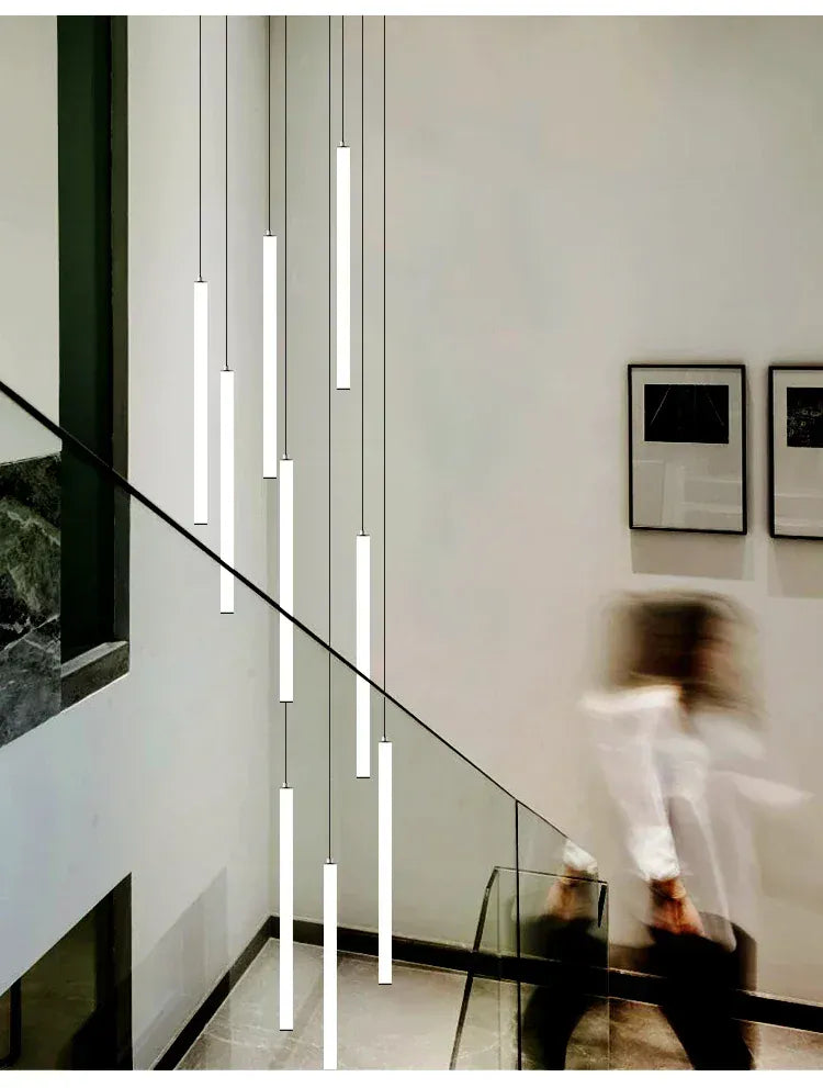 Verthara Premium Rotating Linear Acrylic Staircase Chandelier
