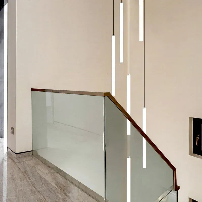 Verthara Premium Rotating Linear Acrylic Staircase Chandelier