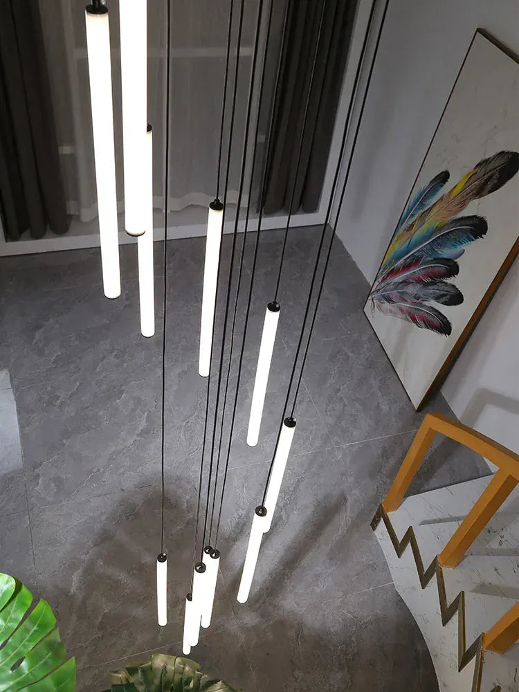 Verthara Premium Rotating Linear Acrylic Staircase Chandelier