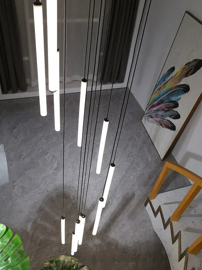 Verthara Premium Rotating Linear Acrylic Staircase Chandelier