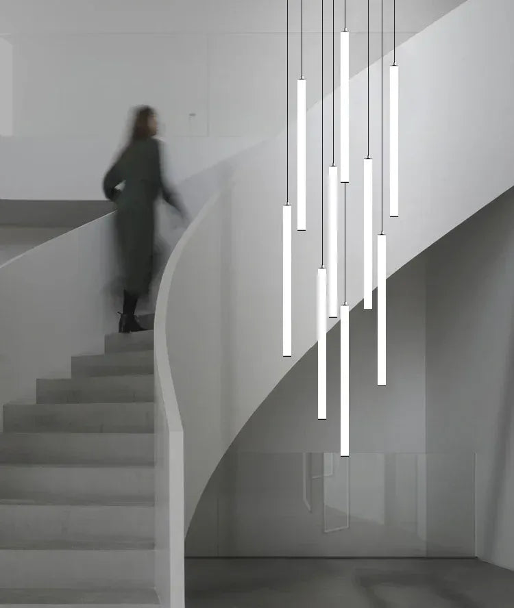 Verthara Premium Rotating Linear Acrylic Staircase Chandelier
