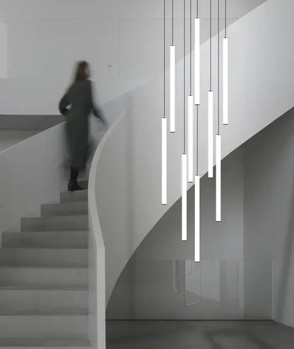 Verthara Premium Rotating Linear Acrylic Staircase Chandelier