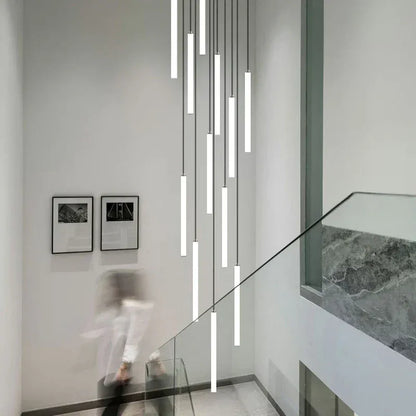 Verthara Premium Rotating Linear Acrylic Staircase Chandelier