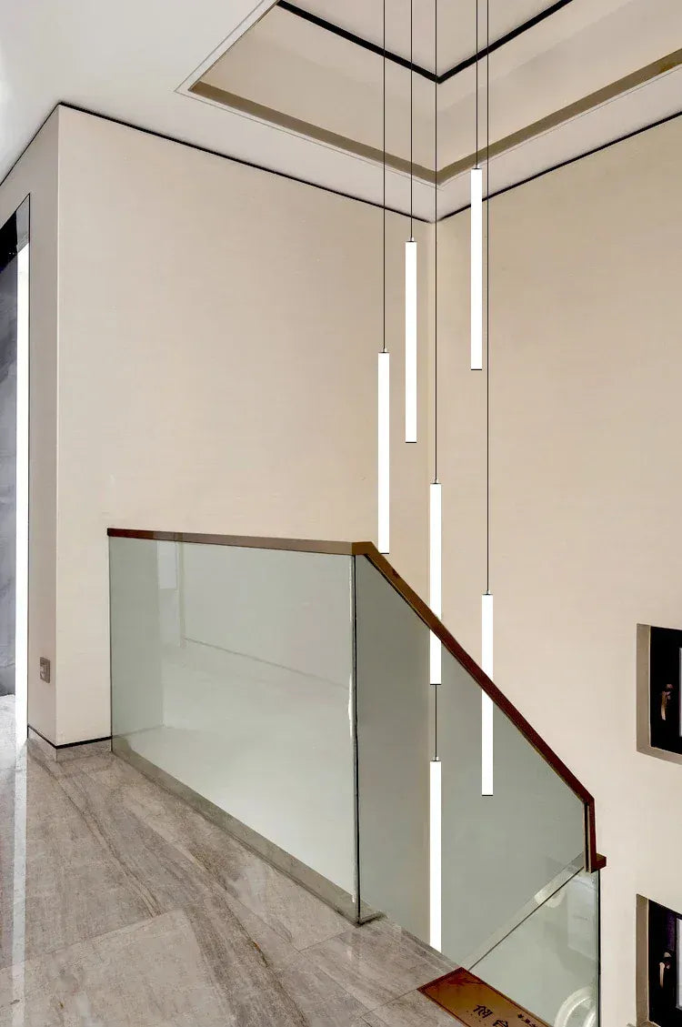Verthara Premium Rotating Linear Acrylic Staircase Chandelier