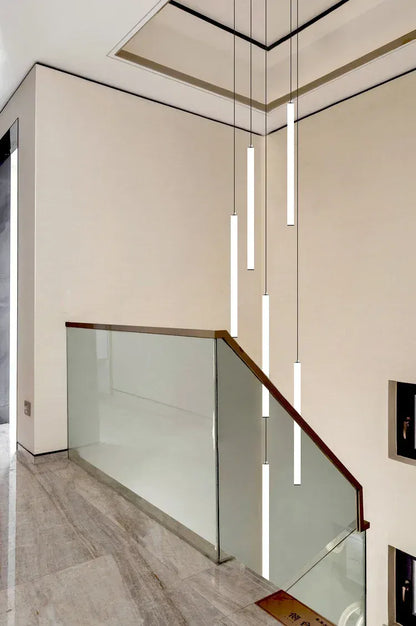 Verthara Premium Rotating Linear Acrylic Staircase Chandelier