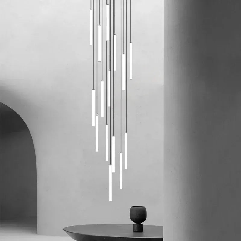 Verthara Premium Rotating Linear Acrylic Staircase Chandelier