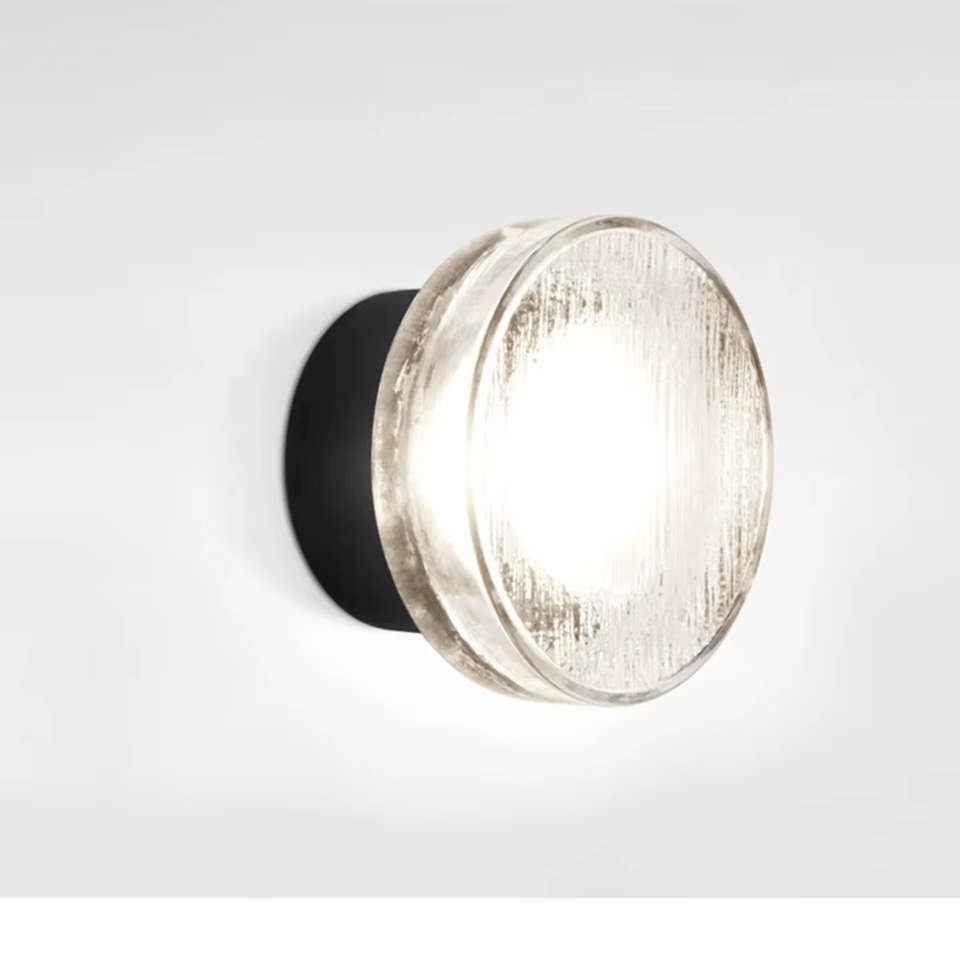 Verthara Premium Round Black Outdoor LED Wall Sconce