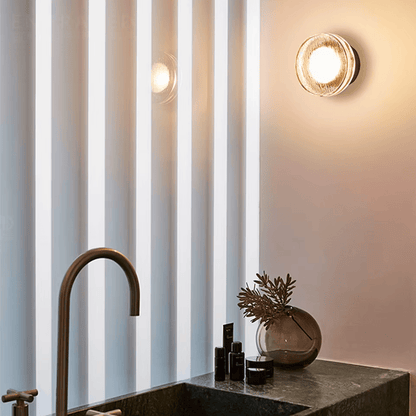 Verthara Premium Round Black Outdoor LED Wall Sconce