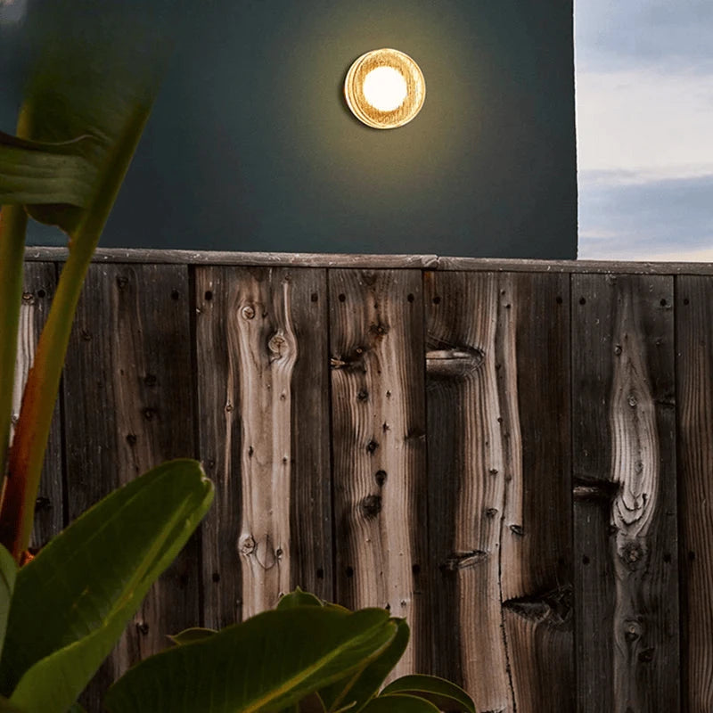 Verthara Premium Round Black Outdoor LED Wall Sconce