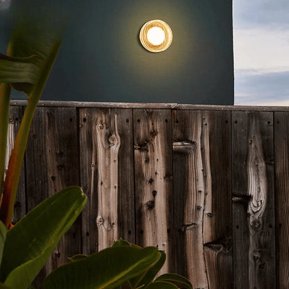 Verthara Premium Round Black Outdoor LED Wall Sconce