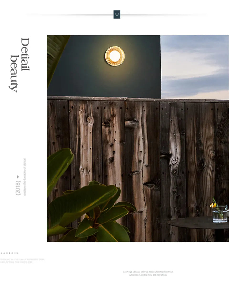 Verthara Premium Round Black Outdoor LED Wall Sconce