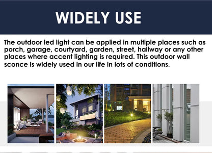 Verthara Premium Round Black Outdoor LED Wall Sconce