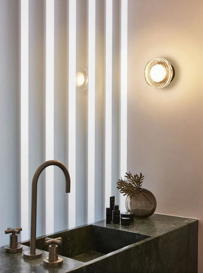 Verthara Premium Round Black Outdoor LED Wall Sconce