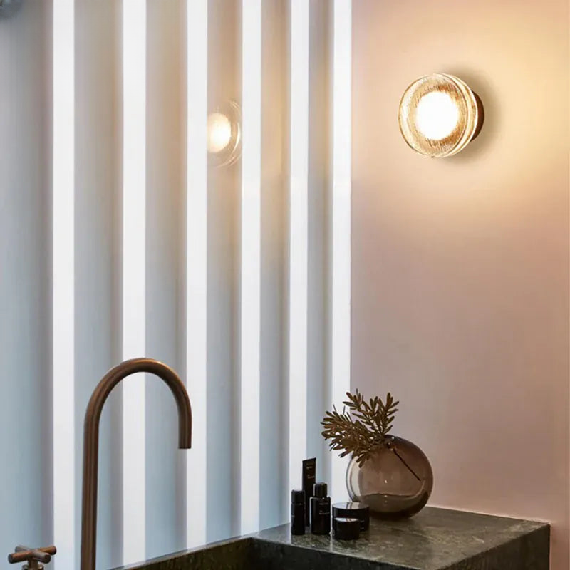 Verthara Premium Round Black Outdoor LED Wall Sconce