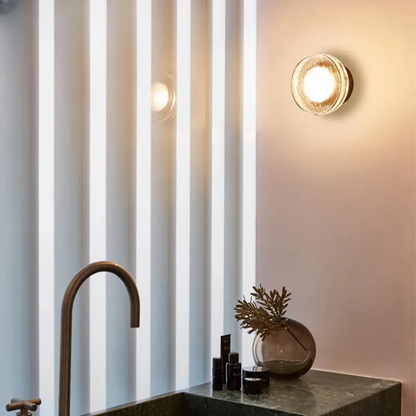 Verthara Premium Round Black Outdoor LED Wall Sconce