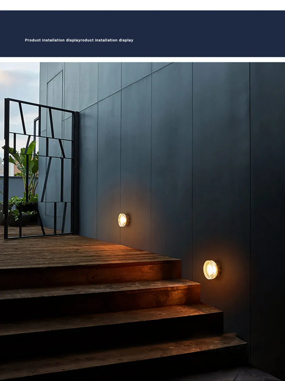 Verthara Premium Round Black Outdoor LED Wall Sconce