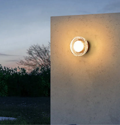 Verthara Premium Round Black Outdoor LED Wall Sconce