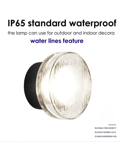Verthara Premium Round Black Outdoor LED Wall Sconce