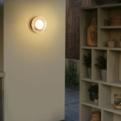 Verthara Premium Round Black Outdoor LED Wall Sconce