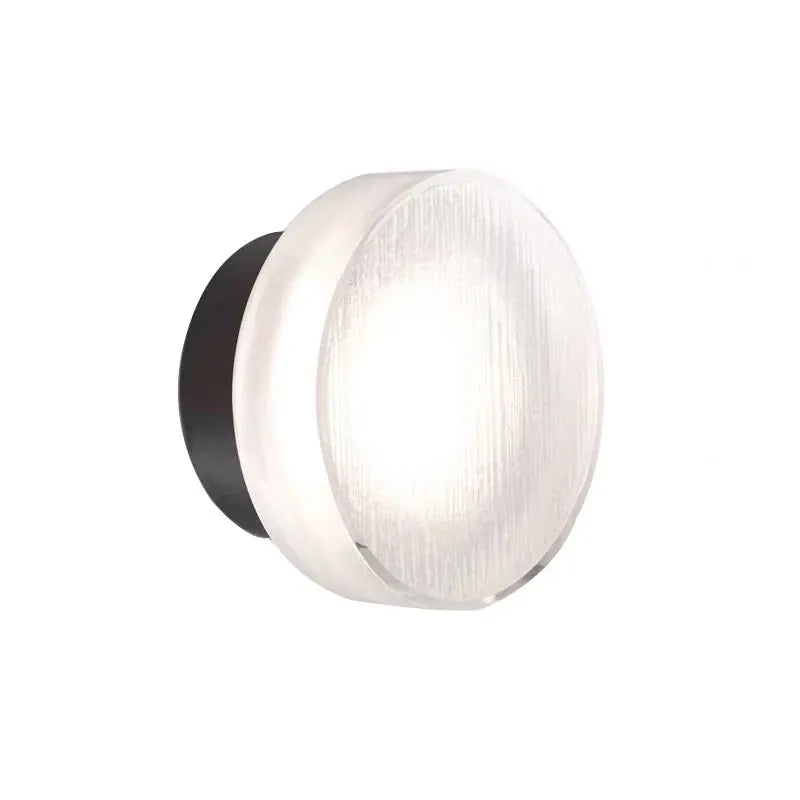 Verthara Premium Round Black Outdoor LED Wall Sconce