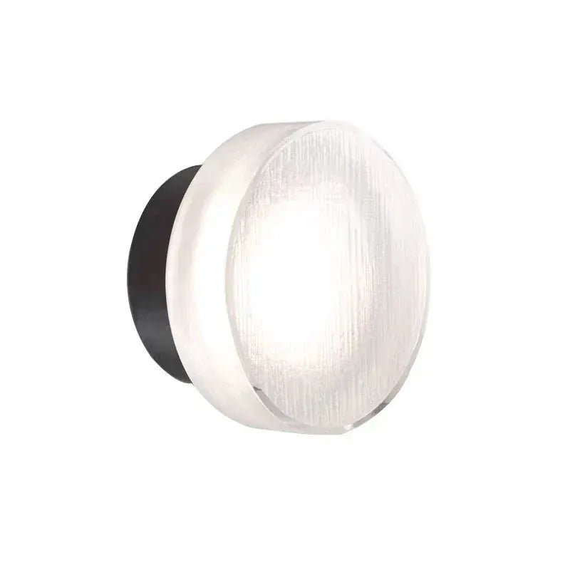 Verthara Premium Round Black Outdoor LED Wall Sconce