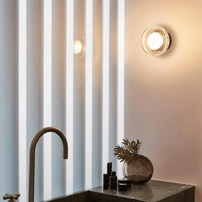 Verthara Premium Round Black Outdoor LED Wall Sconce