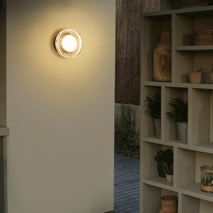 Verthara Premium Round Black Outdoor LED Wall Sconce
