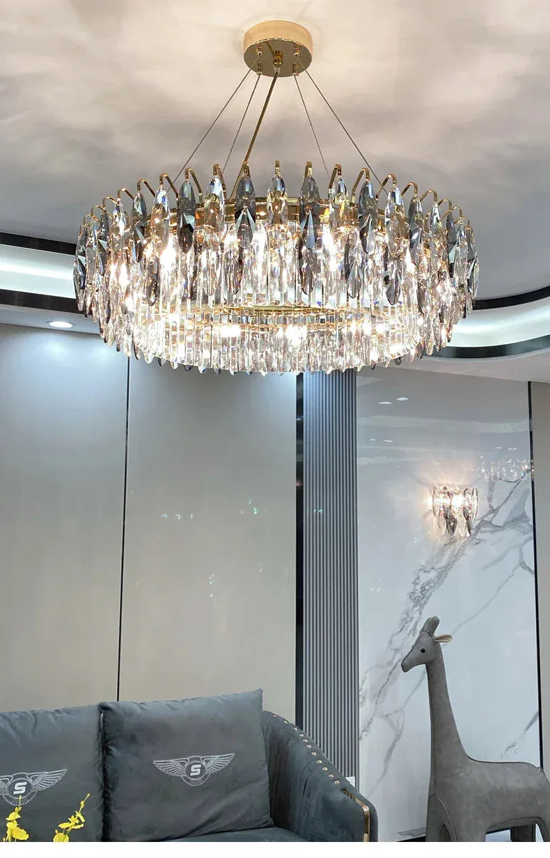 Verthara Premium Round Crystal Ceiling Chandelier